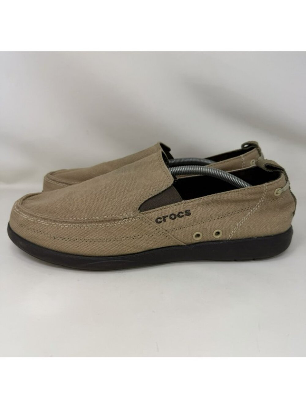 Crocs Santa Cruz Loafers Slip-On Shoes Beige Brown Men’s Size 13 - Picture 2 of 7